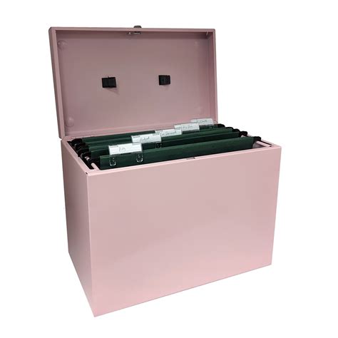 pink metal file box|pink document tray.